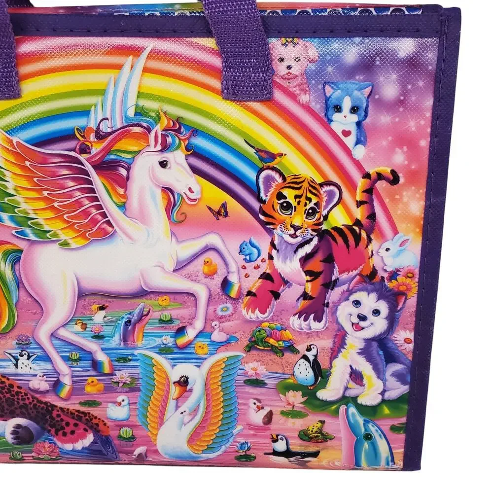 Lisa Frank Unicorn Tri Fold Portfolio 2016 Crayons Stickers Cat Leopard